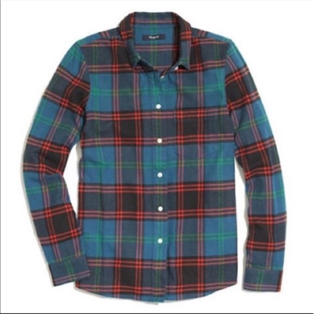 Madewell Flannel Boy Shirt in Fence